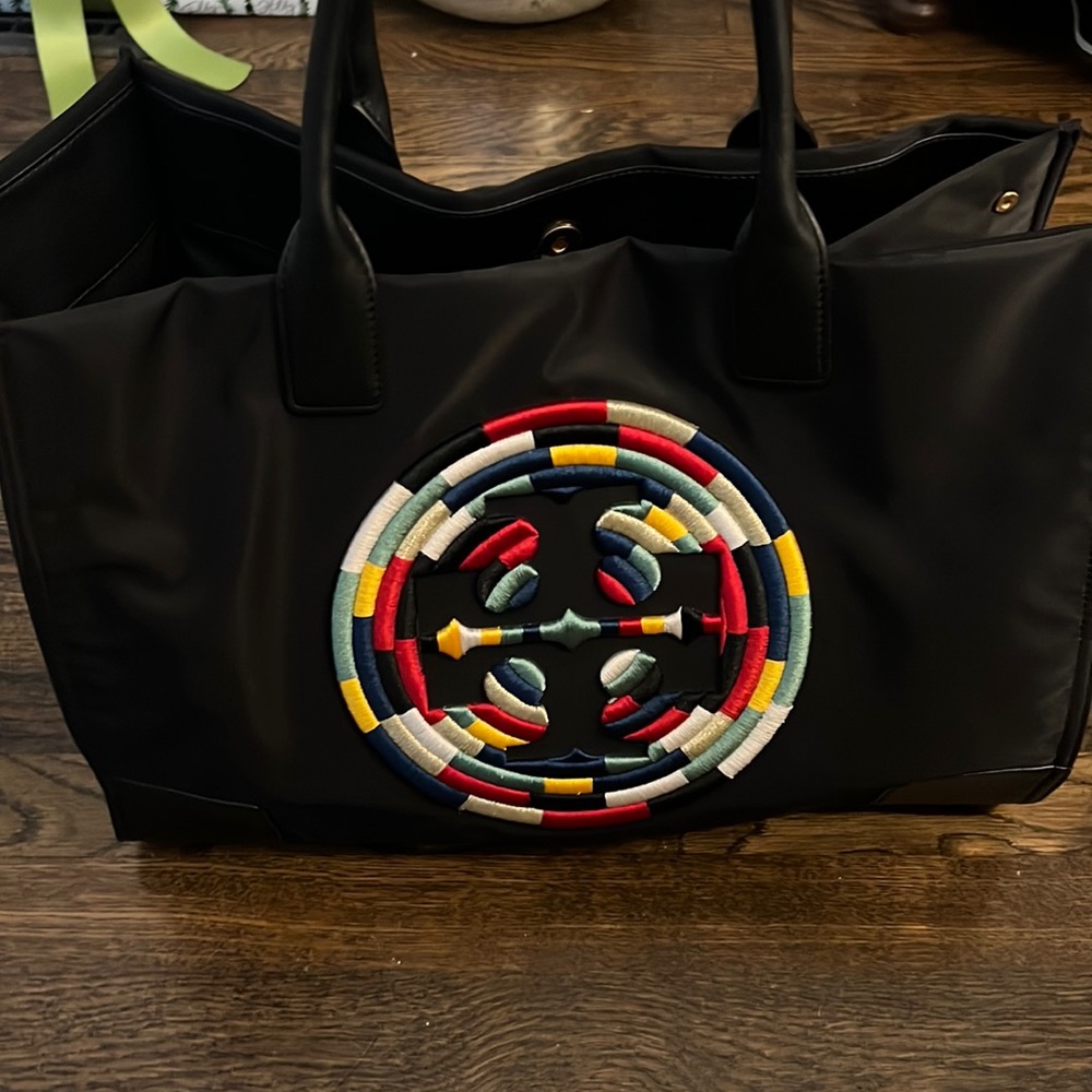 Tory Burch embroidered nylon tote